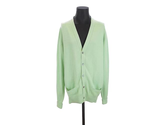 Hermès cashmere cardi Green Wool  ref.1147320