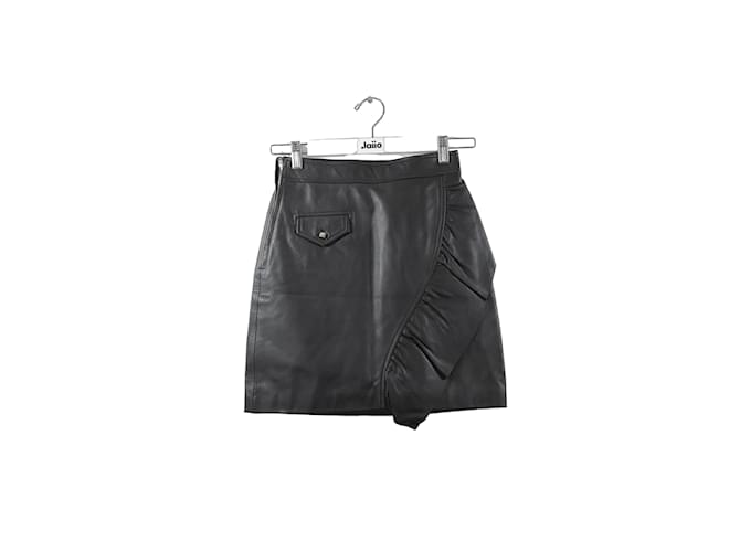Sandro Leather Mini Skirt White  ref.1147354