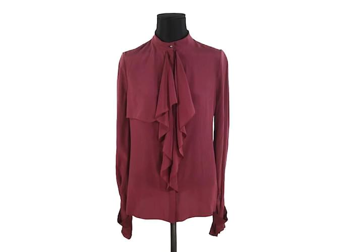 Thierry Mugler Silk wrap blouse Dark red  ref.1147383