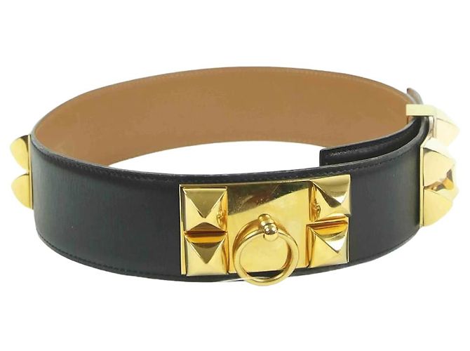 Médor Hermès Medor-Ledergürtel Schwarz