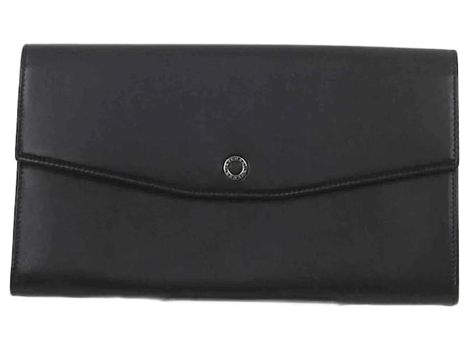 Bulgari Leather Clutch Bag Black  ref.1147451