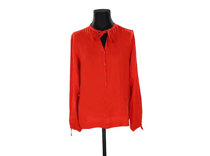 Hermès Silk wrap blouse Red  ref.1147465