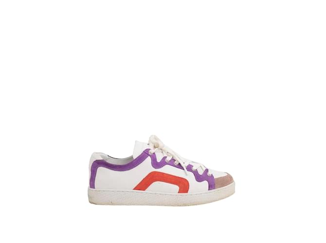 Pierre Hardy Leather sneakers White  ref.1147541