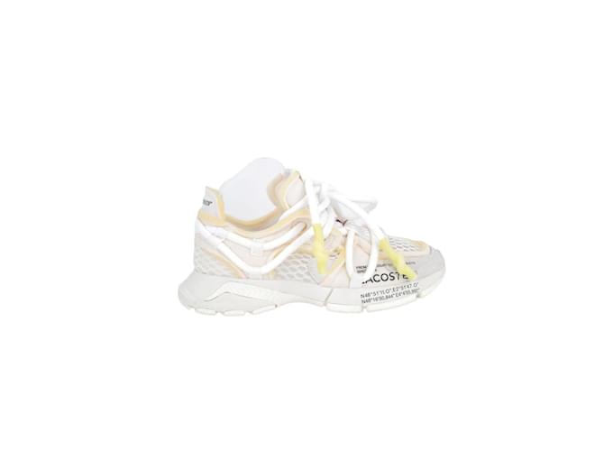 Lacoste Ecru sneakers Cream Cloth  ref.1147607