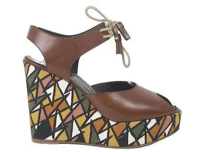 Saint Laurent Zapatos sandalias de cuero. Multicolor  ref.1147653