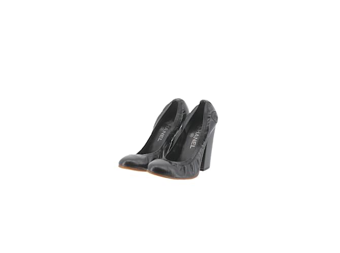 Chanel Leather Heels Black  ref.1147689