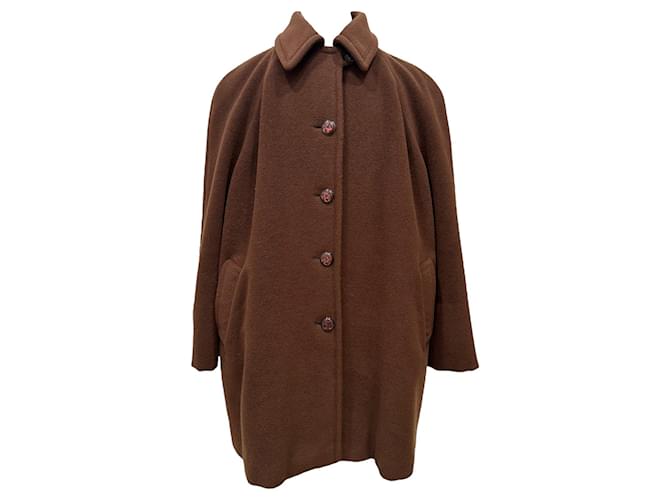 VALENTINO GARAVANI Coats L  Brown Cashmere  ref.1147986