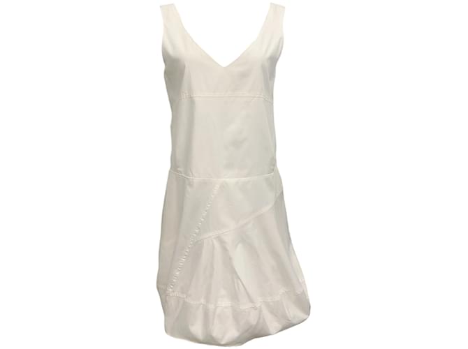 Autre Marque Chloe White Cotton Silk Sleeveless Dress  ref.1148323