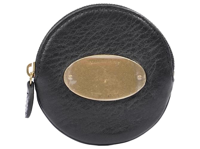 Mulberry Daria Clutch in Black Spongy Pebbled Leather with Shiny Gold  Hardware - SOLD