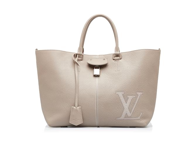 Bolso satchel Louis Vuitton Taurillon Pernelle beige Cuero  ref.1149224