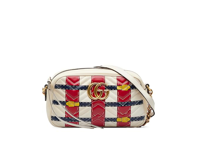 White Gucci GG Marmont Crossbody Leather  ref.1149373