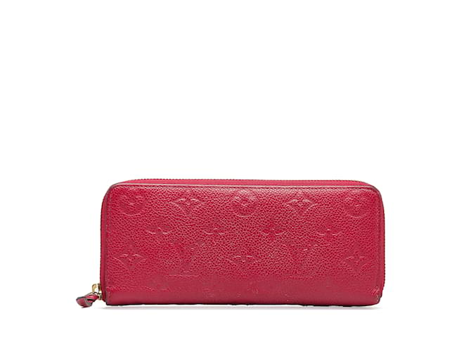 Red Louis Vuitton Monogram Empreinte Zippy Wallet Cuir Rouge  ref.1149385