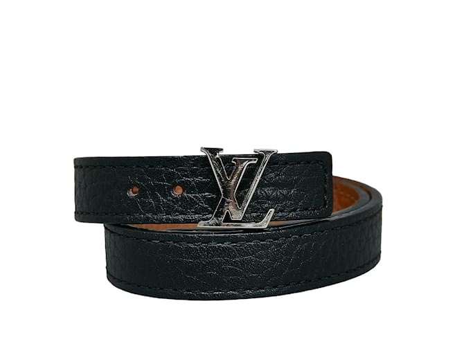 Schwarzes Louis Vuitton Initiales-Armband Leder  ref.1149388