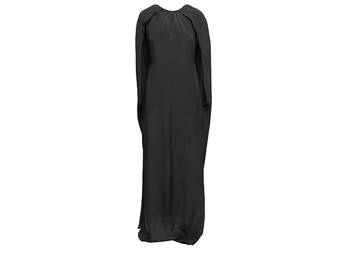Autre Marque Black Brandon Maxwell Silk Cape Gown Size US 6  ref.1149409