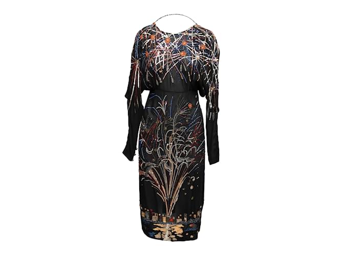 Vintage Black & Multicolor Karl Lagerfeld Spring/Summer 1985 Haute Couture Dress Size US S Synthetic  ref.1149416