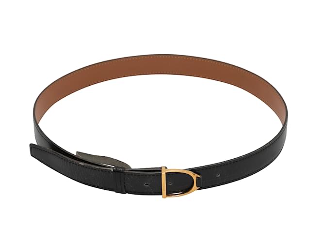 Hermès Black Hermes Skinny Leather Belt Size US XS  ref.1149421