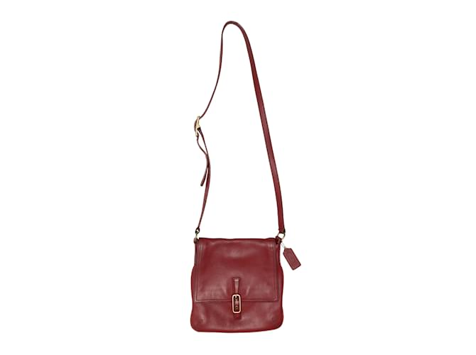 Vintage Red Coach Leather Crossbody Bag  ref.1149429