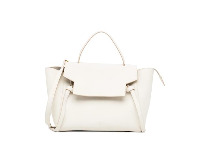 Céline Bolsa Mini Cinto Celine Branca Branco Couro  ref.1149779