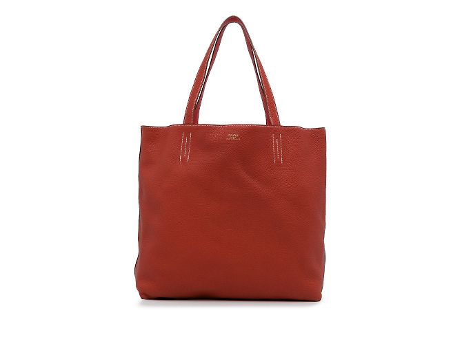 Double sens Hermès Rosso Hermes Clemence foderato Sens 36 Tote bag