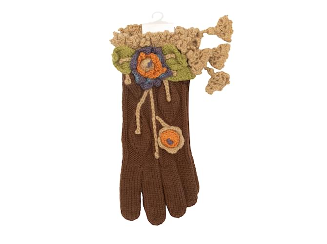 Vintage Brown & Multicolor Vivienne Westwood Fall/Winter 1994 Gloves Size US S/M Wool  ref.1149848