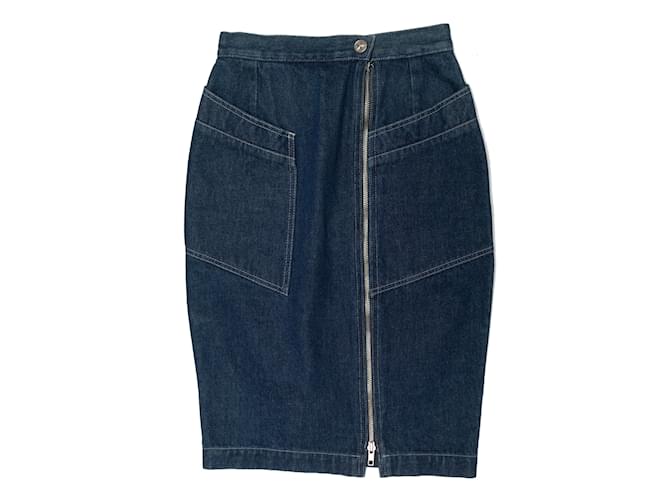 Vintage Dark Wash Thierry Mugler Denim Pencil Skirt Size FR 38 Blue  ref.1149868