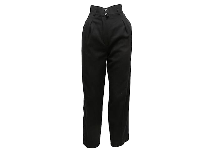 Autre Marque Vintage negro Chanel Boutique pantalones de lana tamaño US XS  ref.1149870
