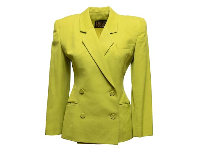 Autre Marque vintage Vert Lime Omo Norma Kamali 1980s Blazer Taille US XS/S Synthétique  ref.1149884
