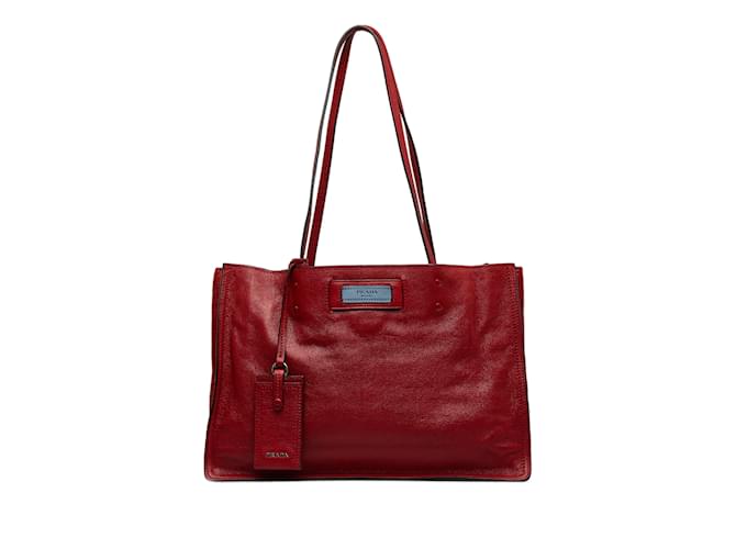 Red Prada Etiquette Leather Tote Bag  ref.1150189