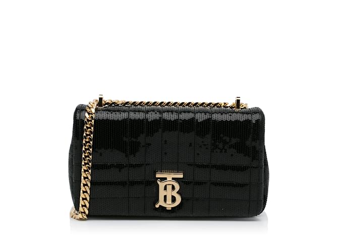 Black Burberry Small Sequin Lola Bag Leather  ref.1150212
