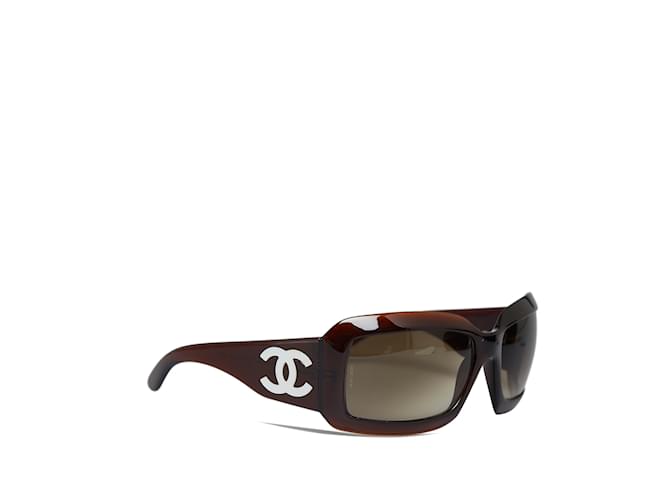 Brown Chanel Mother of Pearl CC Sunglasses  ref.1150225