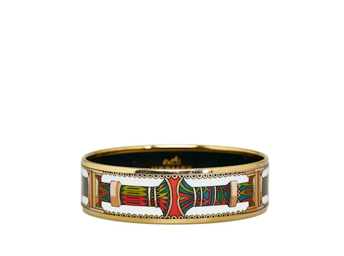 Hermès Bracelet de costume en émail large Hermes en or Métal Doré  ref.1150244