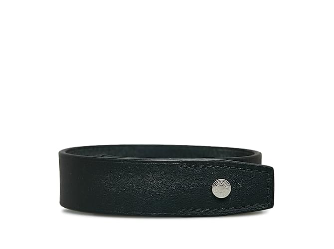 Hermès Black Hermes Leather Bracelet  ref.1150247