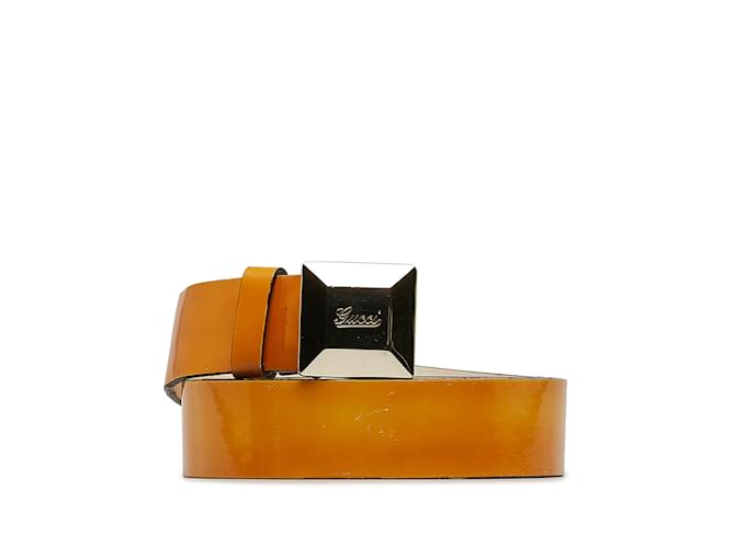 Yellow Gucci Patent Leather Belt EU 85  ref.1150281