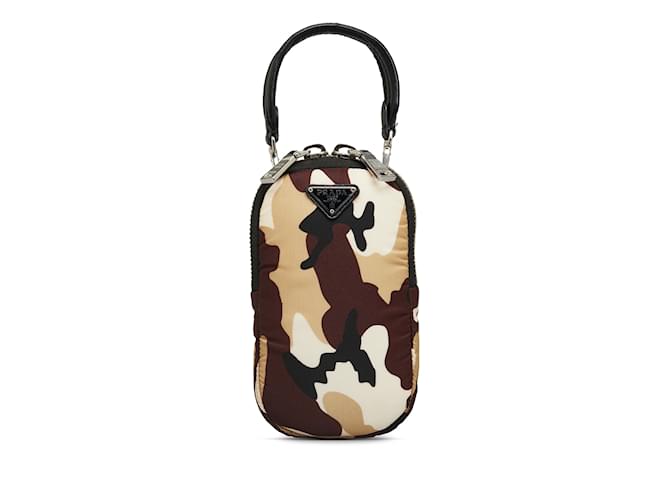 Pochette camouflage Prada Tessuto marron Synthétique  ref.1150316