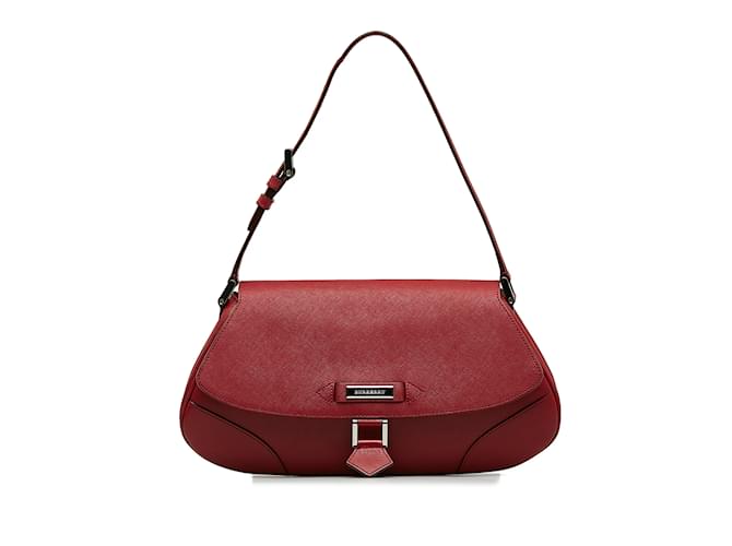 Red Burberry Leather Shoulder Bag  ref.1150340