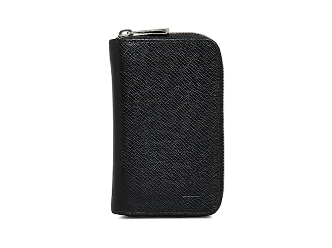 Black Louis Vuitton Taiga Zippy Coin Purse Leather  ref.1150348