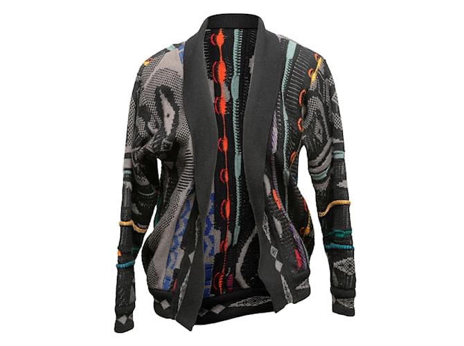 Autre Marque Vintage Black & Multicolor Cuggi Wool Cardigan Size US M  ref.1150369