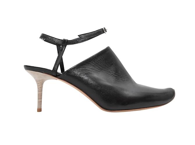 Black Acne Studios Pointed-Toe Heeled Mules Size 39 Leather  ref.1150370