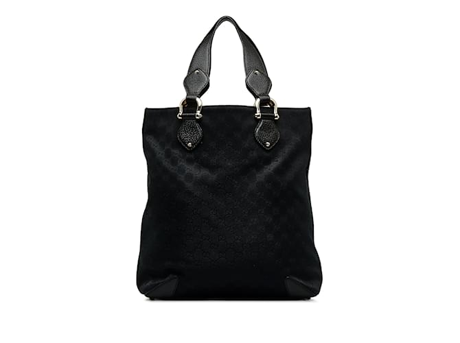 Black Gucci GG Canvas Tote Bag Leather  ref.1150383