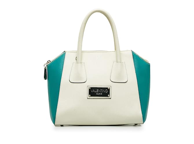 Zweifarbige Handtasche aus weißem Valentino-Leder  ref.1150395