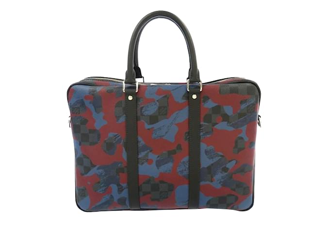Blue Louis Vuitton Damier Cobalt Camouflage Porte-Documents Voyage PM Business Bag Leather  ref.1150408