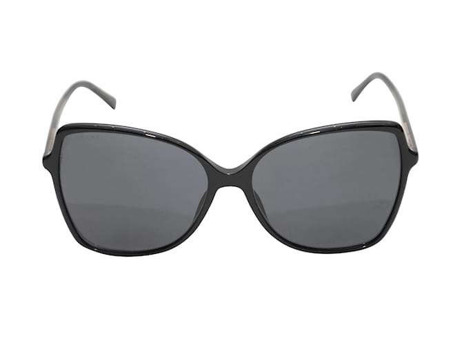 Óculos de sol grandes Jimmy Choo pretos Plástico  ref.1150410