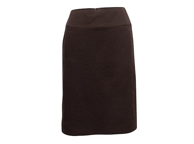 Autre Marque Vintage Brown Chanel Boutique Wool Skirt Size US M/l  ref.1150423