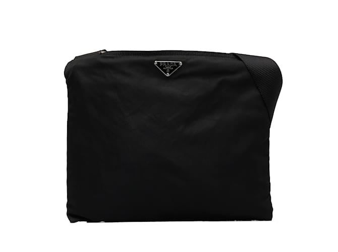 Bolso bandolera Prada Tessuto negro Lienzo  ref.1150486