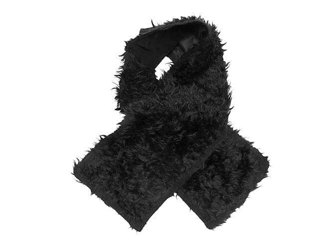 Bufanda de piel de cordero Prada negra Negro  ref.1150550