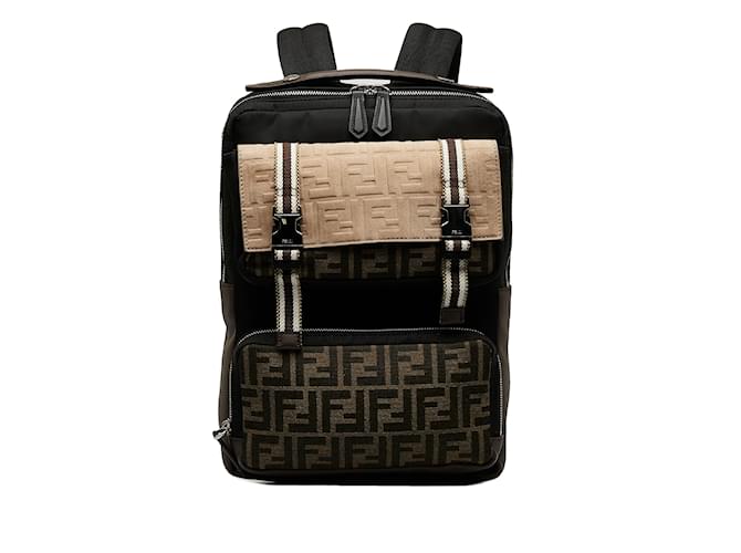 Brown Fendi Zucca Multi Pocket Backpack Leather  ref.1150554