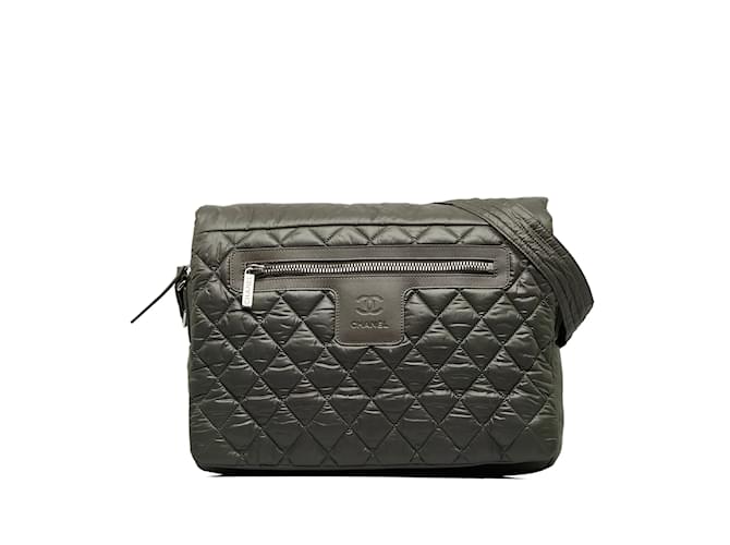 Olive Chanel Coco Cocoon Crossbody Bag Cloth  ref.1150557