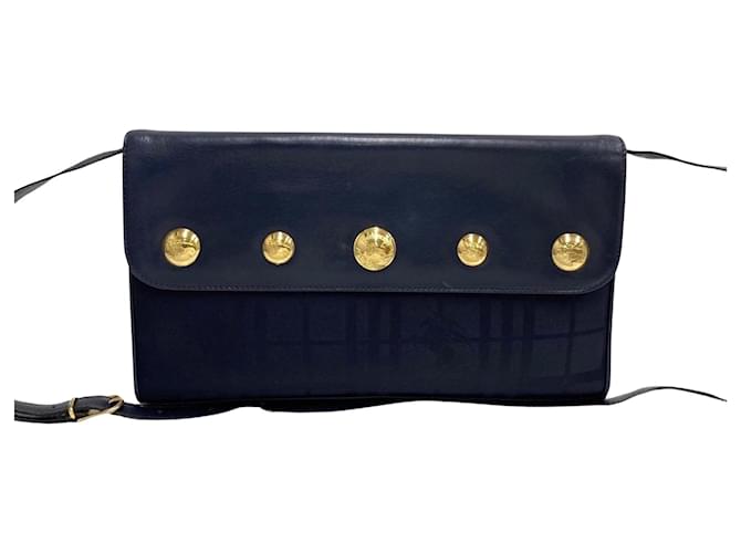 BURBERRY Navy blue Leather  ref.1150600