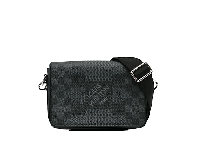 Black Louis Vuitton Damier Graphite Studio 3D Messenger Bag Leather  ref.1150689