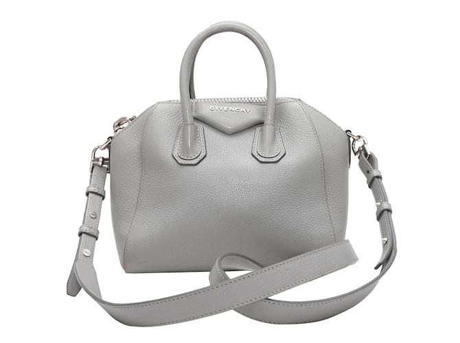 Grey Givenchy Mini Antigona Handbag Leather  ref.1150712
